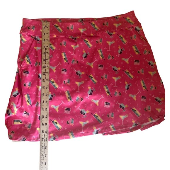 Vibrant Pink Patterned Women's Skort - Picture 14 of 15